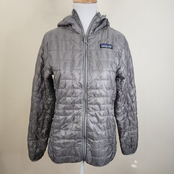 Patagonia Jacket Womens XS Gray Micro Puff Sweater Puffer Quilted Hoody 84040 - Picture 1 of 9